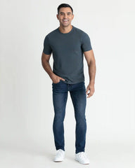 Organic Crew Neck T-Shirt 3 Pack (Slim Fit) / Steel