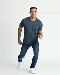 Organic Crew Neck T-Shirt 6 Pack (Slim Fit) / Steel