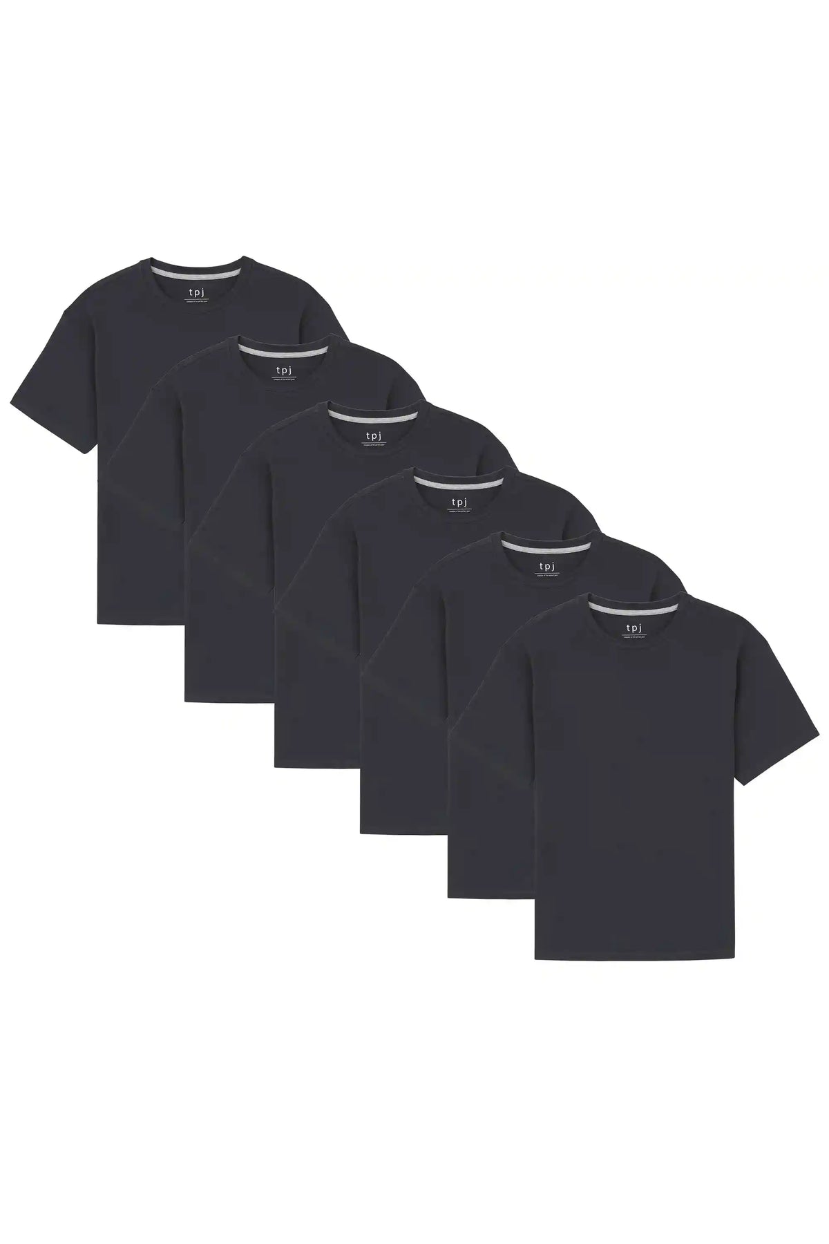 OrganicCrew Neck T-Shirt 6 Pack (Relaxed Fit) / Black