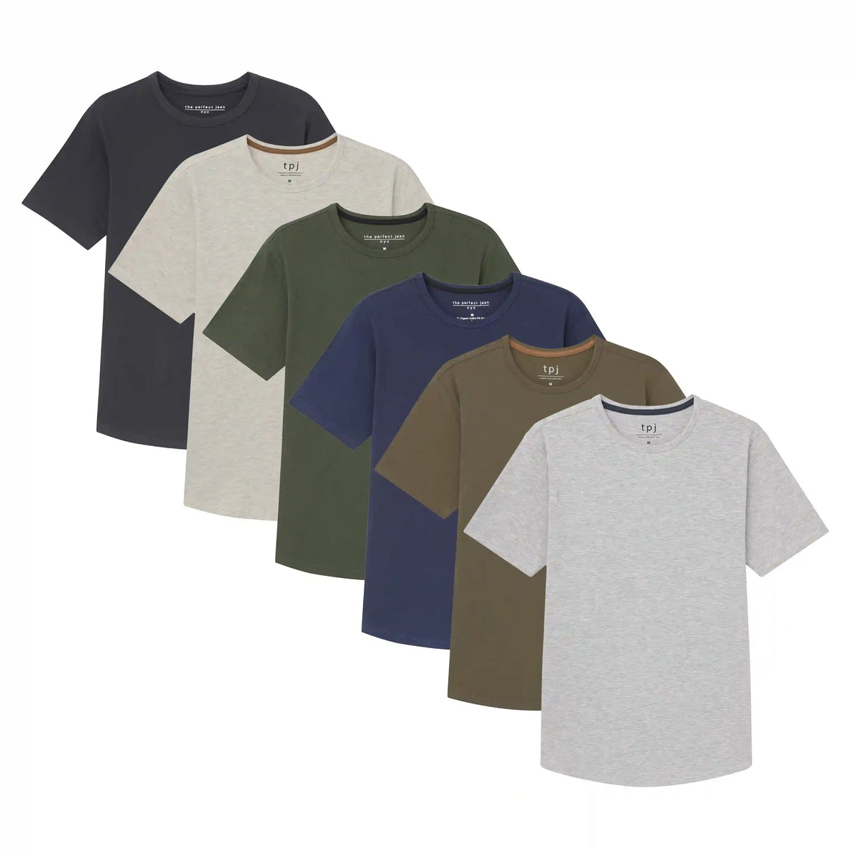 Organic Crew Neck T-Shirt 6 Pack (Slim Fit) / Central Park
