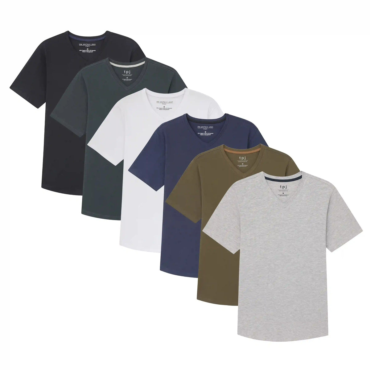 Organic V-Neck T-Shirt 6 Pack (Slim Fit) / Day & Night