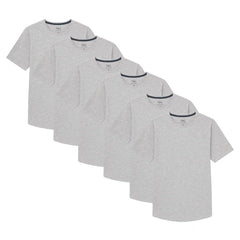 Organic Crew Neck T-Shirt 6 Pack (Slim Fit) / Heather Grey