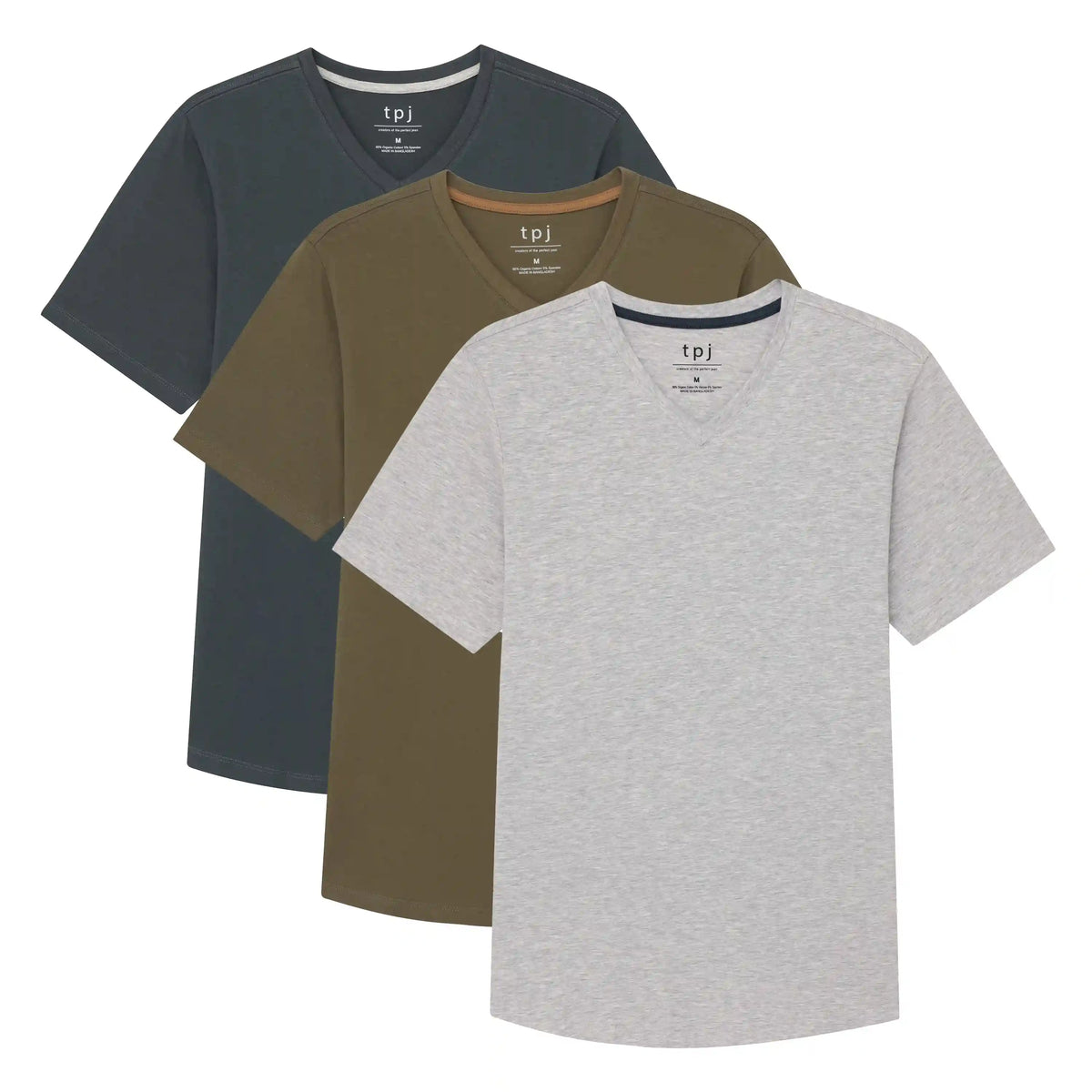 Organic V-Neck T-Shirt 3 Pack (Slim Fit) / High Line Hues