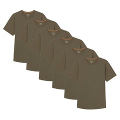 Organic Crew Neck T-Shirt 6 Pack (Slim Fit) / Military Olive