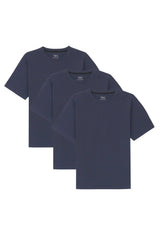 Organic Crew Neck T-Shirt 3 Pack (Relaxed Fit) / Navy