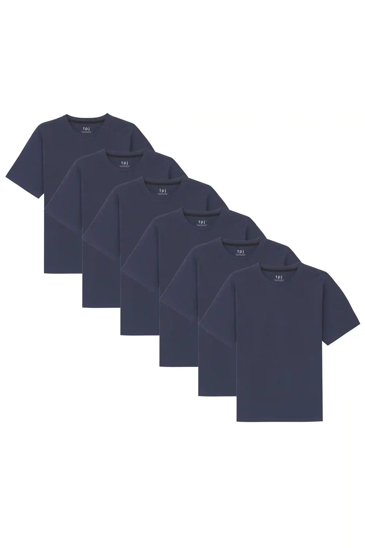 Organic Neck T-Shirt 6 Pack (Relaxed Fit) / Navy