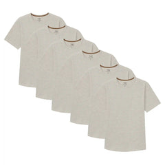 Organic Crew Neck T-Shirt 6 Pack (Slim Fit) / Oatmeal Heather