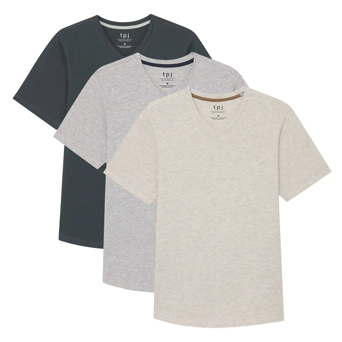 Organic V-Neck T-Shirt 3 Pack (Slim Fit) / Smokey