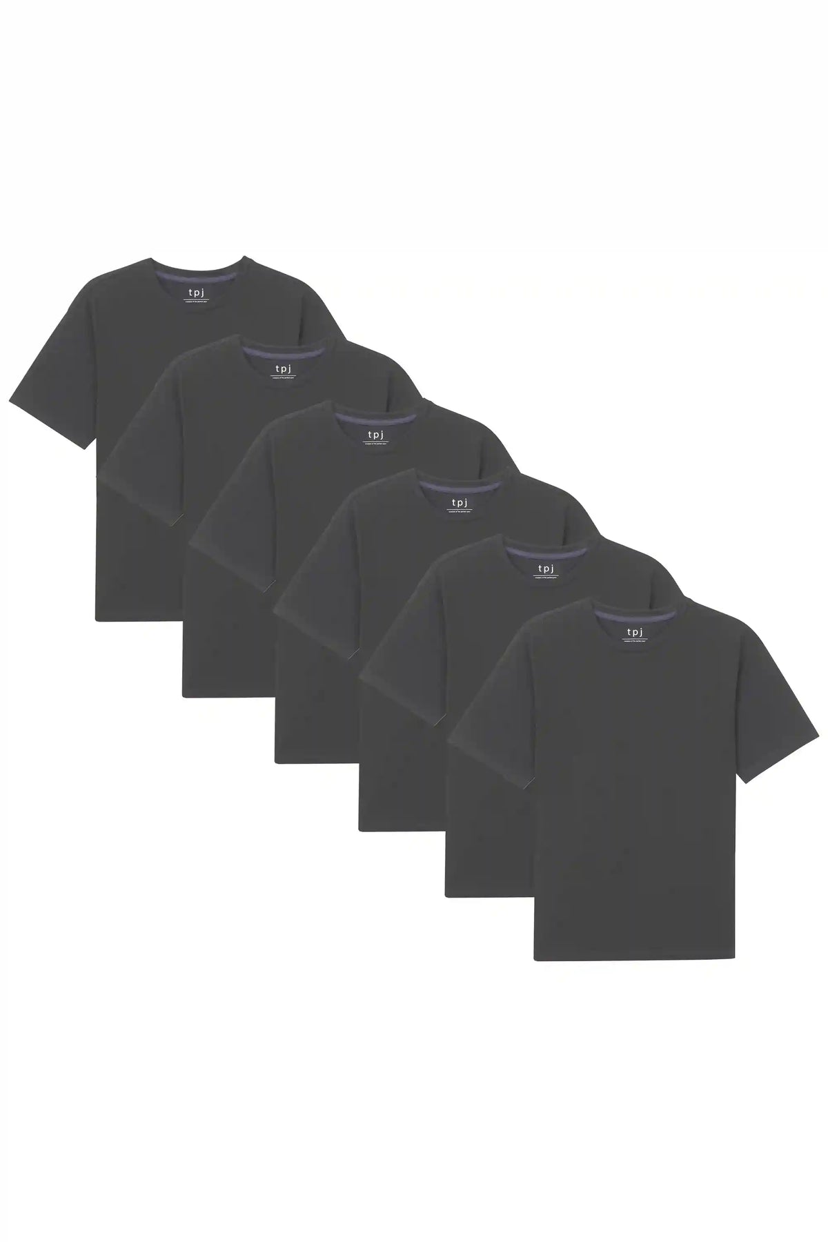 Organic Neck T-Shirt 6 Pack (Relaxed Fit)/ Steel Grey