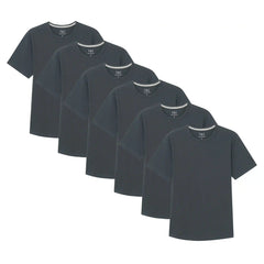 Organic Crew Neck T-Shirt 6 Pack (Slim Fit) / Steel