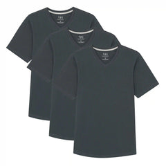 Organic V-Neck T-Shirt 3 Pack (Slim Fit) / Steel
