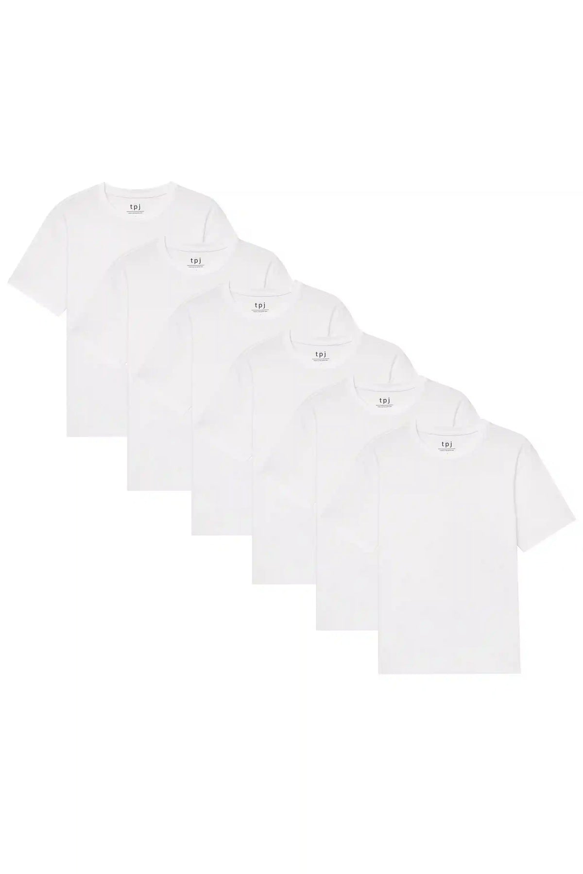 Organic Crew Neck T-Shirt 6 Pack (Relaxed Fit) / White